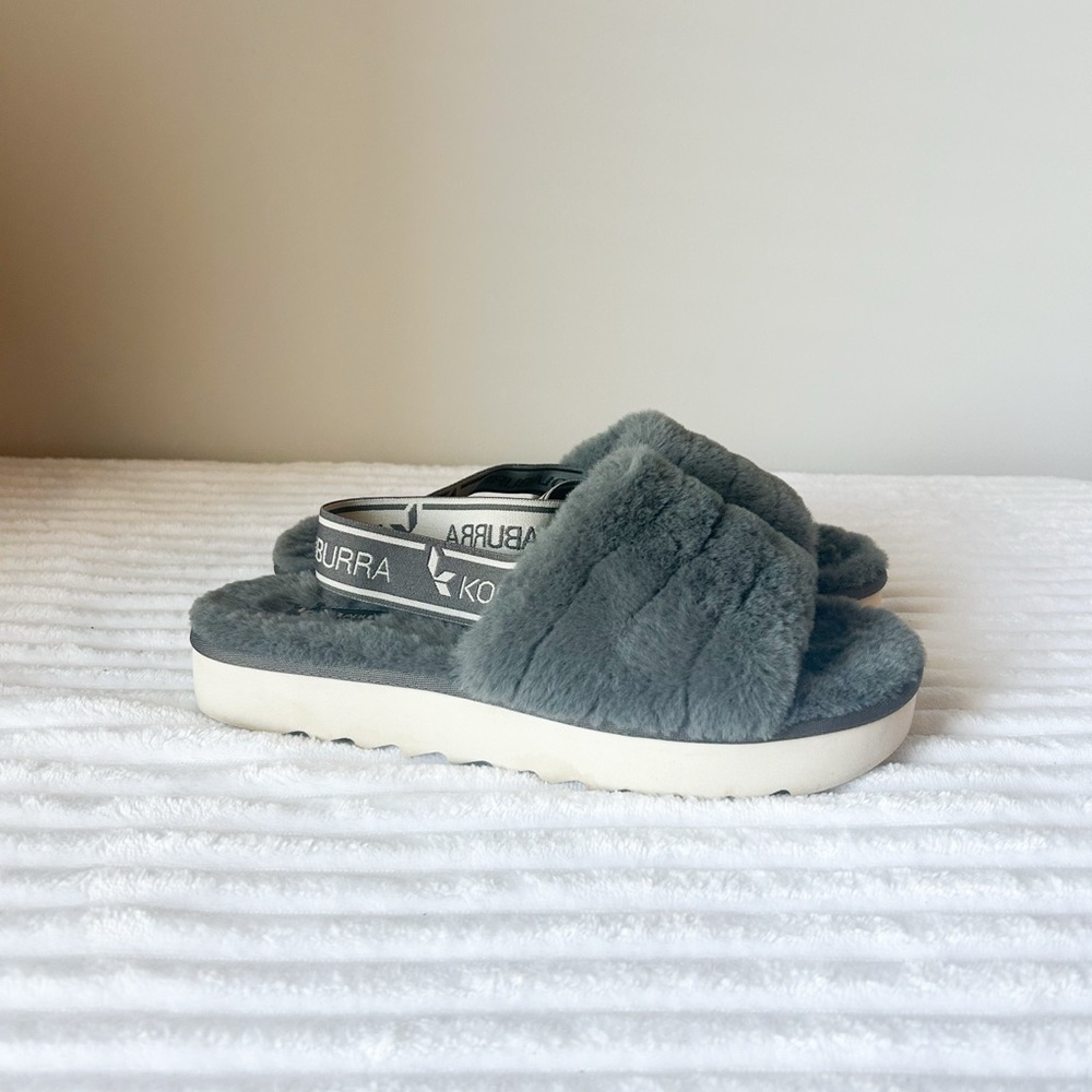 Koolaburra by UGG Gray Fuzzy Slide Sandals